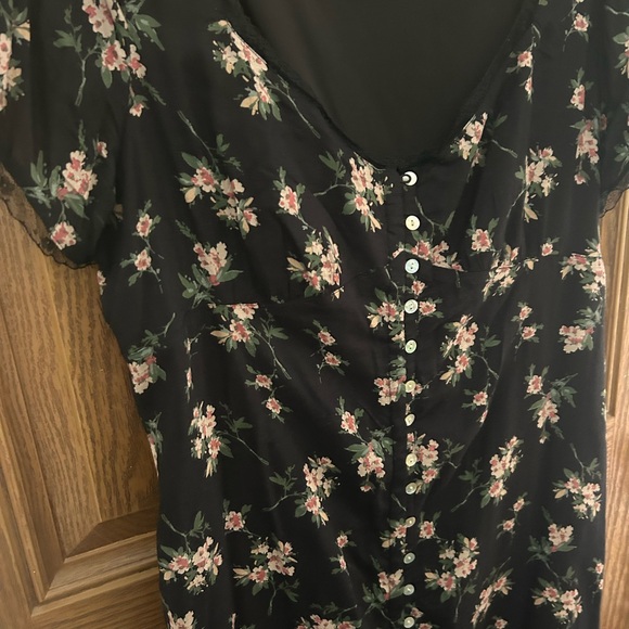 Lucky Brand Black Floral Midi Dress - Picture 4 of 9